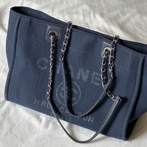 Chanel Shopping Tote Mixed Fibers Small Deauville Tote
